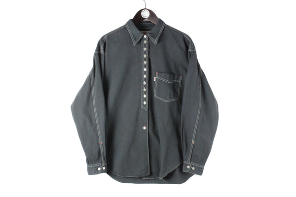 Vintage Levi's Shirt Women's Large / XLarge black 90s retro USA style blouse