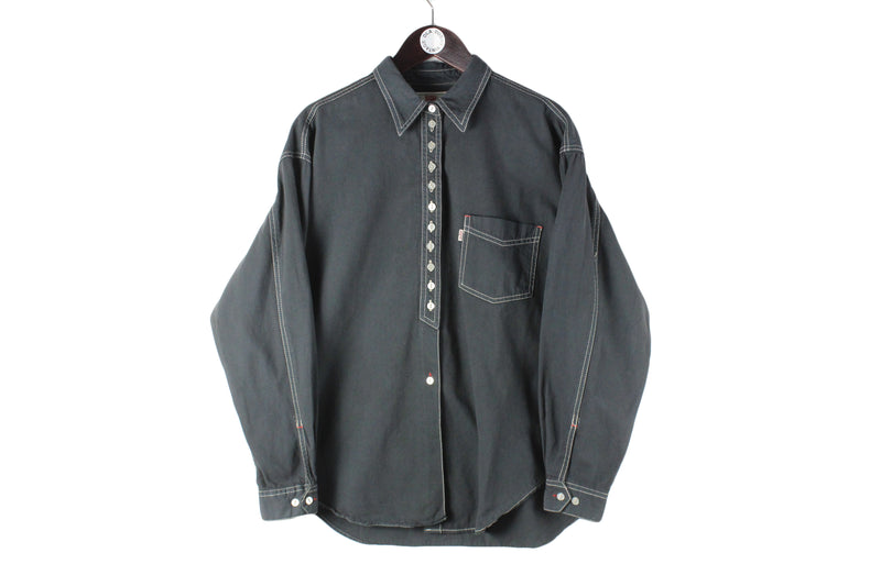 Vintage Levi's Shirt Women's Large / XLarge black 90s retro USA style blouse