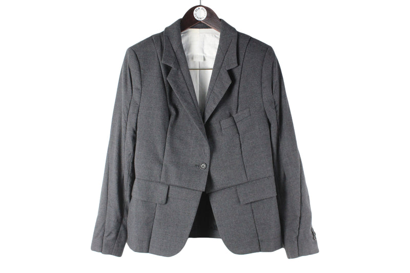 Maison Martin Margiela x H&M Blazer Women's 42 gray streetwear one button luxury  jacket