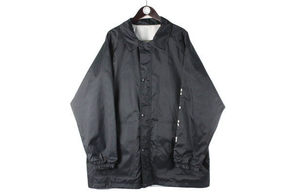 Vintage Nike Reversible Jacket XLarge / XXLarge black big logo 90s retro classic windbreaker sport style USA double sided jacket