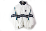 Vintage Lotto Track Jacket Medium pro line tennis white sport 90s Italian windbreaker