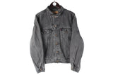 Vintage Levi's Denim Jacket Medium / Large gray denim USA 90s jeans style black heavy work coat