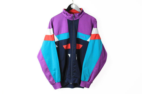 Vintage Adidas Track Jacket Large multicolor purple 90s sport windbreaker full zip coat