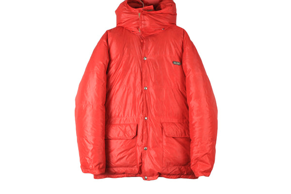 Vintage Salewa Jacket Large size men's winter puffer warm hooded coar ski sport extreme outdoor wear authentic brand 90's style bright outfit