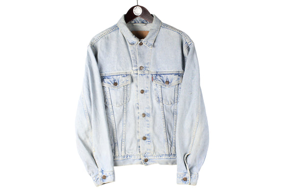 Vintage Levi's Denim Jacket Medium light blue heavy jacket 90s retro USA work style jacket