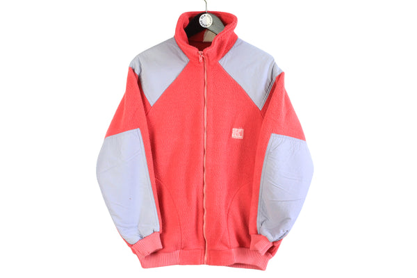 vintage helly hansen pink fleece sweater 90s ski retro style jumper