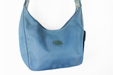 Vintage Longchamp Bag 00's style women's girls blue claasic basic shoulder bag authentic street style outfit