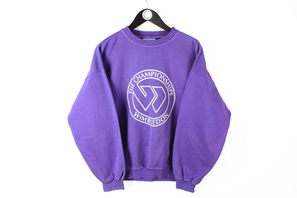 Vintage Wimbledon Sweatshirt Medium purple big logo The Tennis Championships crewneck