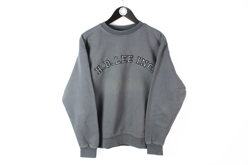 Vintage Lee Sweatshirt Medium gray big logo H.D Lee INC crewneck jumper