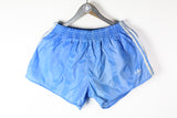 Vintage Adidas Shorts Large light blue striped pattern 90s sport classic Germany style shorts