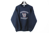 Vintage Vintage Paris Sorbonne University Medium / Large big embroidery logo 90's retro style crewneck navy blue