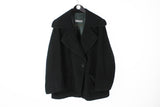 Vintage Jil Sander+ Coat Women's 40 black wool angora 90's retro luxury style jacket