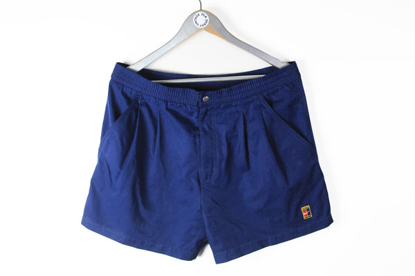 Vintage Nike Shorts Medium navy blue tennis court basic 90s sport shorts