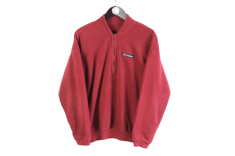 berghaus red 90's half zip ski style sweater