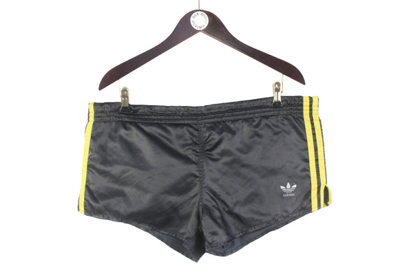Vintage Adidas Shorts Large made in West Germany black 80s retro sport athletic running shorts