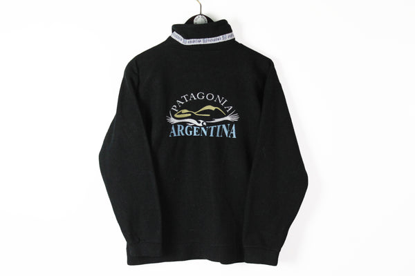 Vintage Fleece Full Zip Small black Patagonia Argentina outdoor sweater