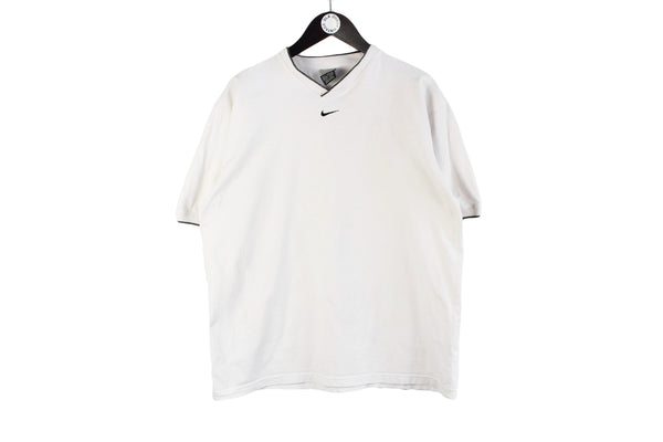 Vintage Nike T-Shirt Large central swoosh logo 90s retro cotton short sleeve tee