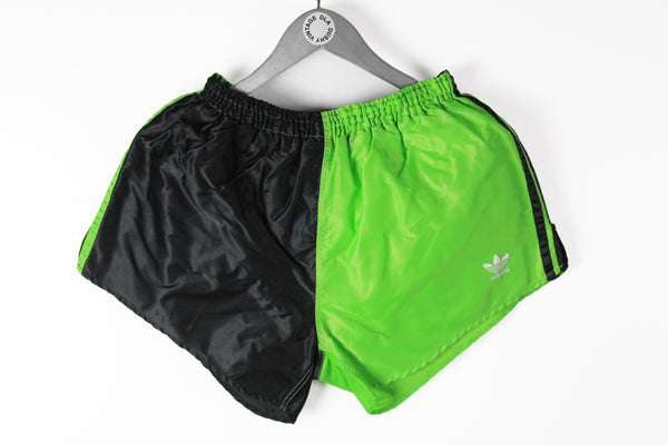 Vintage Adidas Shorts Medium / Large green black polyester 90s running shorts