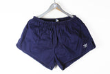 Vintage Adidas Shorts XLarge navy blue 90s cotton sport shorts