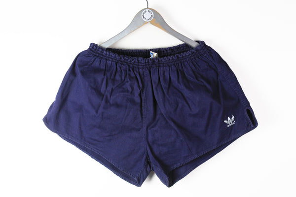Vintage Adidas Shorts XLarge navy blue 90s cotton sport shorts
