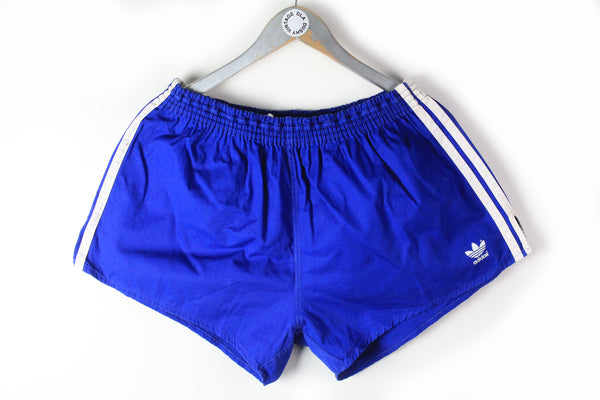 Vintage Adidas Shorts Large blue 90s athletic made in Yugoslavia shorts cotton 