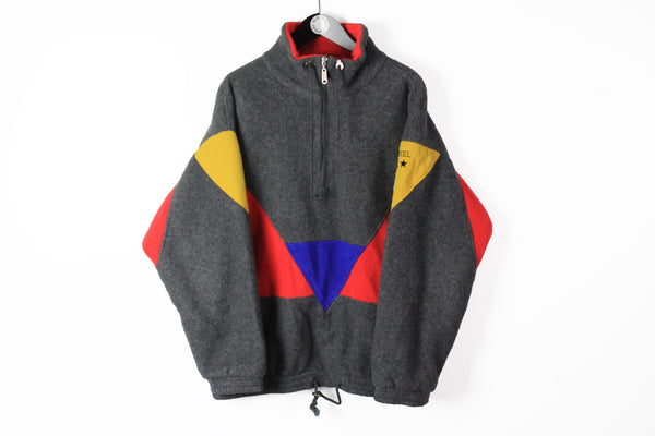 Vintage Schoffel Fleece Half Zip XLarge gray multicolor 90s sport ski sweater