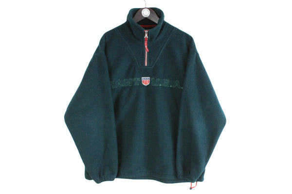 Vintage Gant Fleece XLarge size men's USA unisex street style outdoor warm pullover rare retro athletic outfir ski swearshirt 90's 80's multicolor sweat