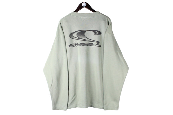 Vintage O'Neill Sweatshirt XLarge / XXLarge big logo gray crewneck sport jumper 90s 