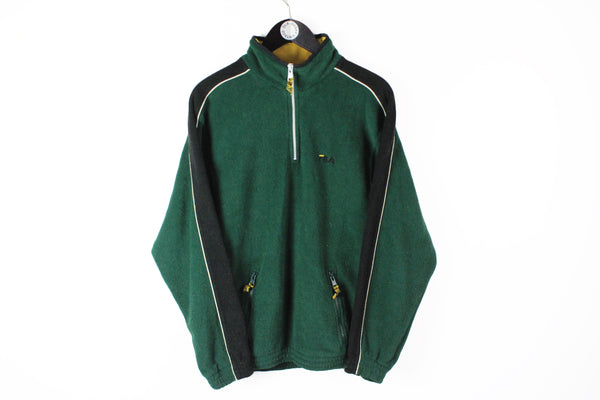 Vintage Fila Fleece 1/4 Zip Medium green oversize 90's winter ski sweater