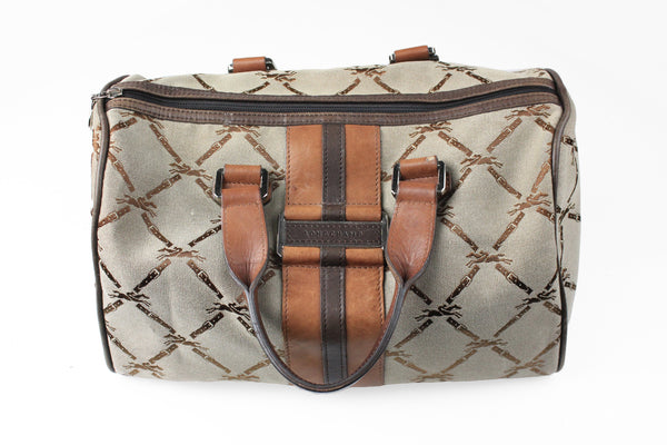 Vintage Longchamp Bag authentic casual classic style monogram 90's 00's accessories hand bag rare retro outfit  monogram pattern made in France