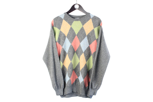 Vintage United Colors of Benetton Sweater Large 90s pullover retro casual jumper