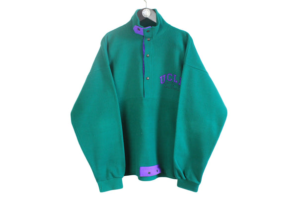 vintage UCLM FLEECE Anorak Sweater oversized men's purple green authentic BLUEBLITZ 80s 90s ski warm rare retro hipster winter rave sport