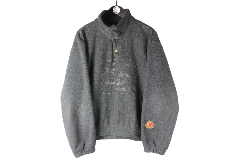 Vintage Fjallraven Polartec Fleece Small / Medium gray forest outdoor sport style mountains 90s sweater 