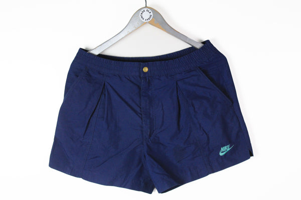 Vintage Nike Shorts Medium navy blue 90s classic tennis sport shorts
