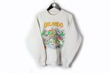Vintage Orlando Zimmerman Art Sweatshirt Medium gray full logo Florida disneyland park 1990