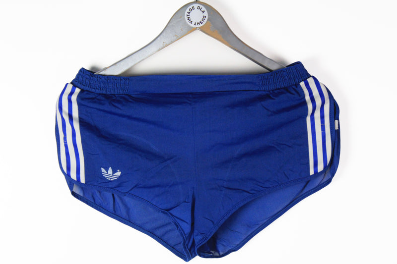 Vintage Adidas Shorts Small blue striped pattern 70s retro style authentic shorts