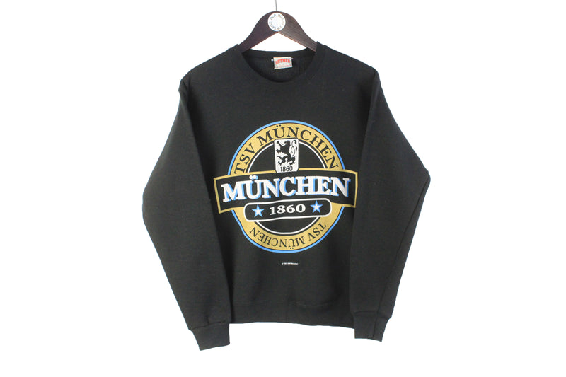Vintage Munchen 1860 Nutmeg Sweatshirt Small black big logo football 90s 00s retro TSV crewneck