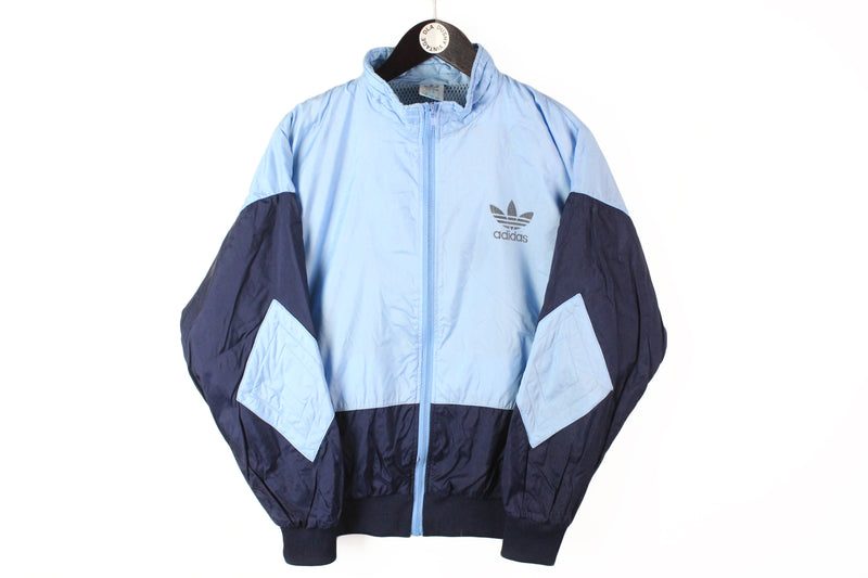 Vintage Adidas Track Jacket Medium blue windbreaker 90's retro style 