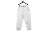 Vintage Tommy Hilfiger Jeans XLarge white pants 90s retro USA casual baggy trousers