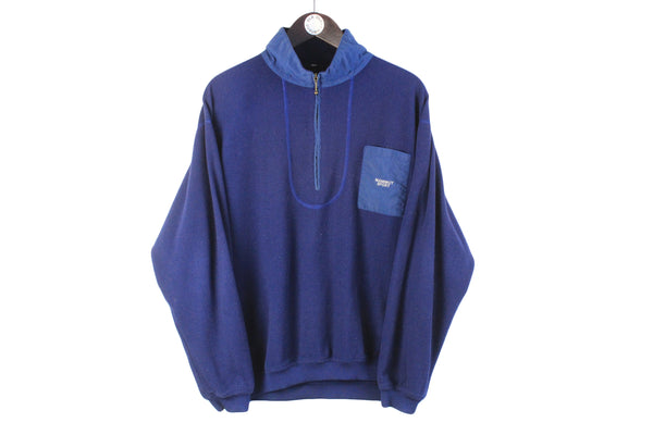Vintage Mammut Fleece Half Zip Medium navy blue outdoor 90s retro sweater