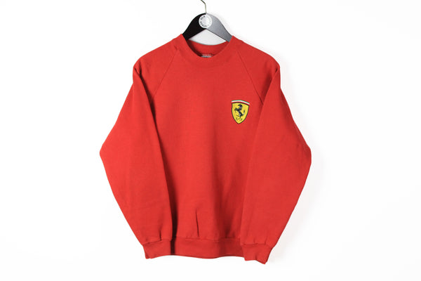 Vintage Ferrari Sweatshirt Medium red small logo 90s sport F1 Michael Schumacher Formula 1 jumper