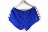 Vintage Adidas Shorts XLarge navy blue cotton 70s sport shorts