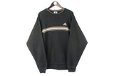 Vintage Adidas Sweatshirt XLarge black small logo 90s retro crewneck sport jumper
