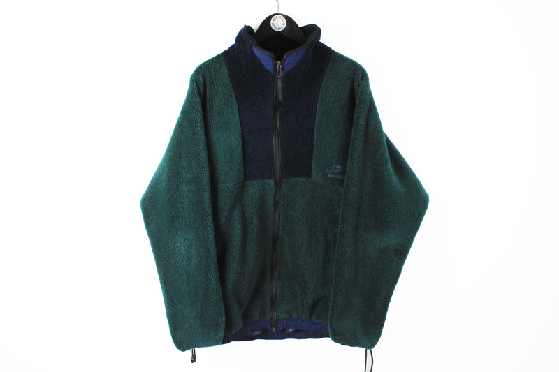Vintage Helly Hansen Fleece Full Zip Large / XLarge green blue 90's sport style windbreaker