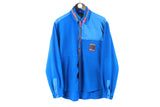 Vintage Mammut Fleece Shirt Large blue 90s winter outdoor ski style trekking sweater