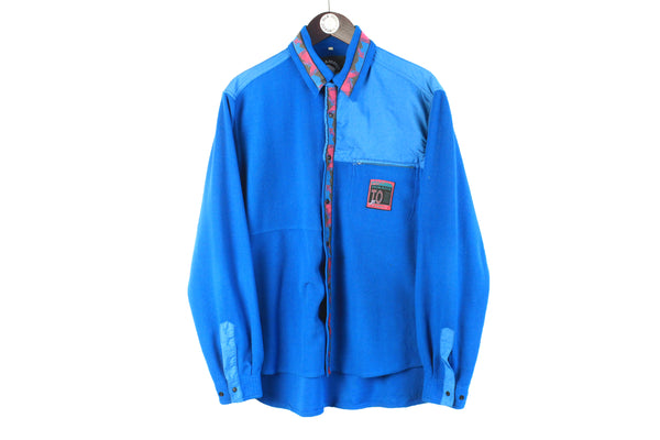 Vintage Mammut Fleece Shirt Large blue 90s winter outdoor ski style trekking sweater