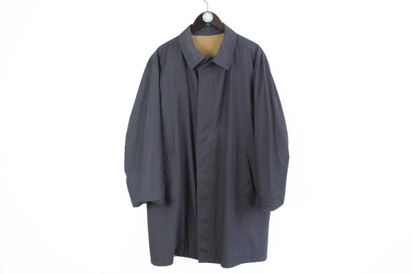 Vintage Kiton Coat XLarge / XXLarge navy blue 90s classic luxury jacket
