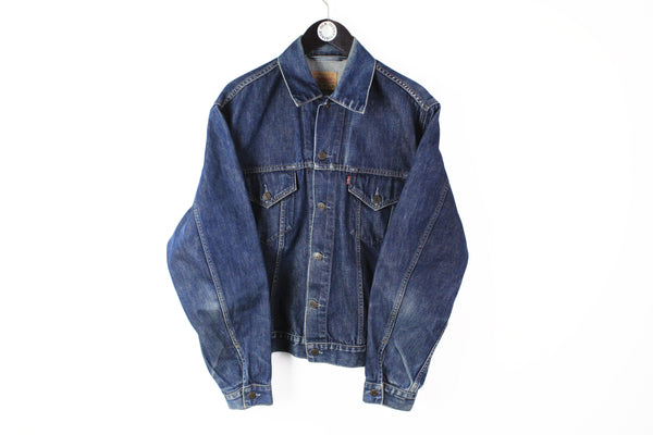 Vintage Levis Denim Jacket XLarge blue button 90's USA style jean coat