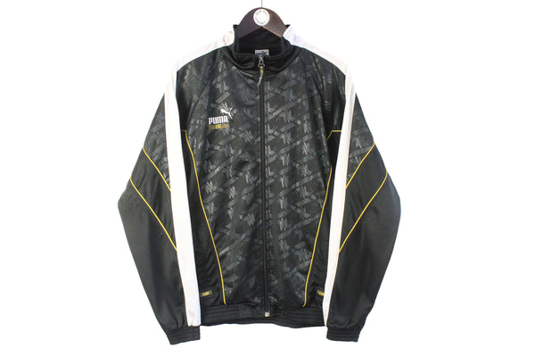 Vintage Puma Track Jacket Medium King line black 90s retro sport monogram windbreaker