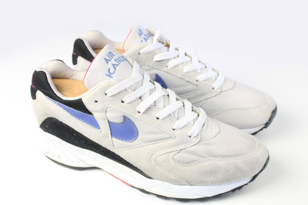 Vintage Nike Air Icarus Sneakers Women's US 8 gray purple 90s retro swoosh USA classic sport trainers shoes